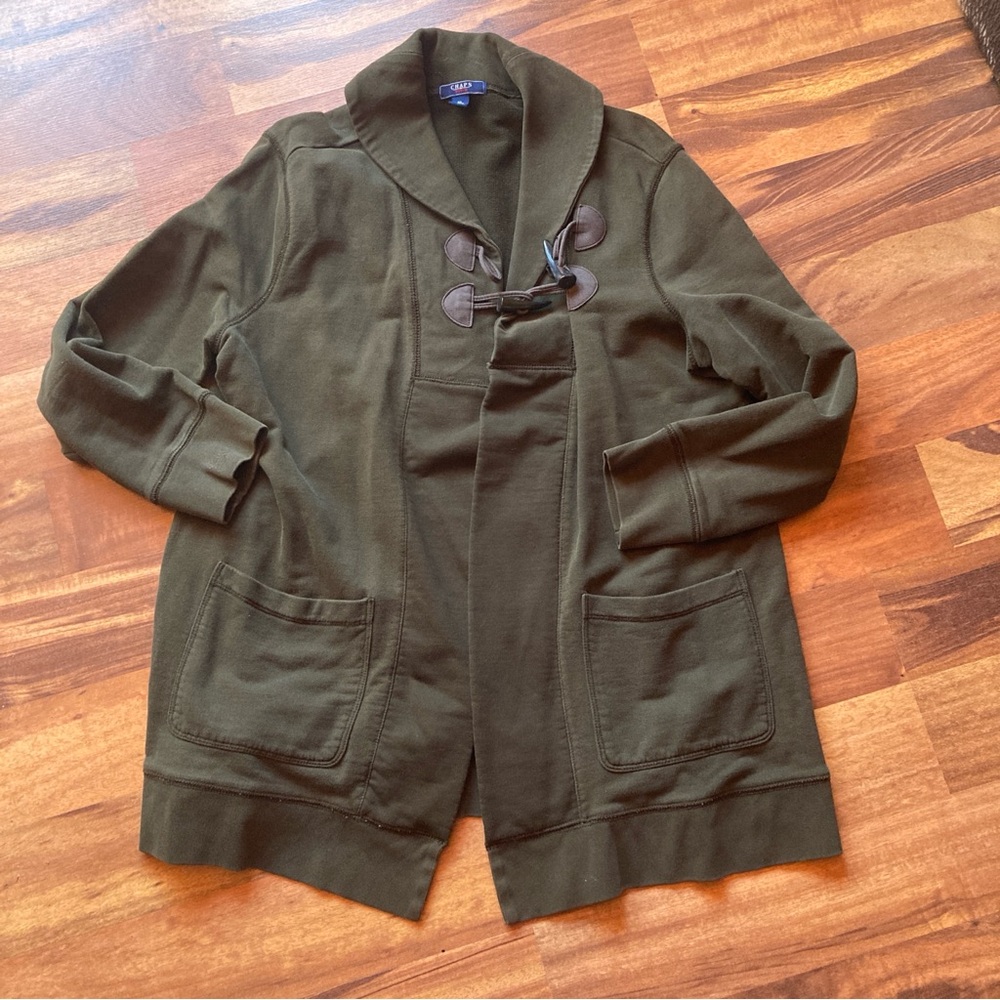 Chaps Size XL Olive Cotton Duffle Toggle Jacket